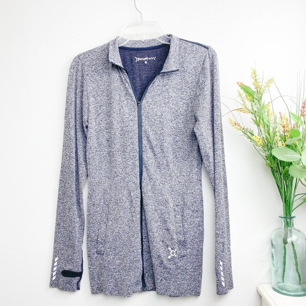 🦋 ORANGETHEORY Gray Workout Zip Up Jacket Size Medium